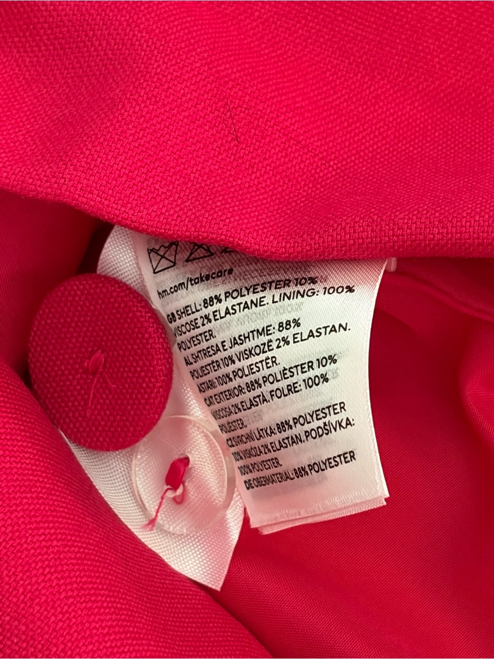 H&M Double-Breasted Bright Raspberry Blazer - Picture 8 of 9
